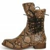 Mata Boots Milano Brown Snake Studded Side Lace Up Combat Boot 1 Mata Boots Milano Brown Snake Studded Side Lace Up Combat Boot