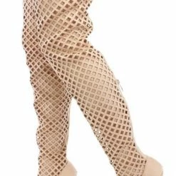 CAPE ROBBIN Mini2 Nude Pointed Toe Multi Cut Out Thigh High Boot Boots