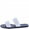 JP Moonbeam65 White Quilted Dual Strap Slide Flat Sandal