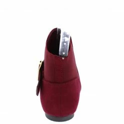 QUPID Malibu16a Burgundy Pointed Toe Elastic Slip On Ankle Boot Boots