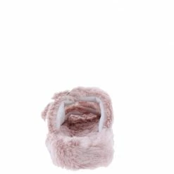 CAPE ROBBIN Shoes Marie Blush Faux Fur Open Toe Dual Strap Flat Slide Sandal