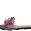 Liliana Dia120 Black Bead Embellished Open Toe Mule Slide Sandal What's New