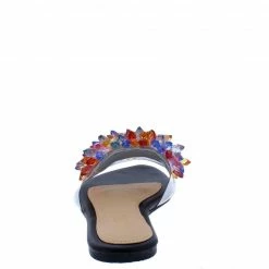 Liliana Dia120 Black Bead Embellished Open Toe Mule Slide Sandal What's New