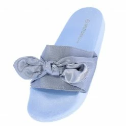 Legend Matty05 Blue Satin Bow Slide On Flat Sandal What's New