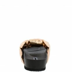 CAPE ROBBIN Moira35 Rose Gold Knotted Slide On Low Platform Sandal Shoes