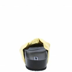 CAPE ROBBIN Moira35 Gold Knotted Slide On Low Platform Sandal