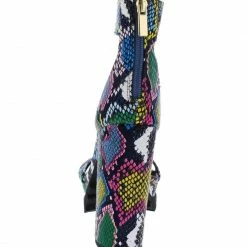 Liliana Fernanda211 Multi Snake Open Toe Platform Lug Heel