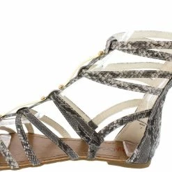 Red Circle Boots Musica Black Snake Gold Embellished Gladiator Boot