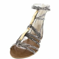 Red Circle Boots Musica Black Snake Gold Embellished Gladiator Boot