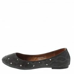 Marilyn Moda Shoes Norma Black Faux Python Star Flat