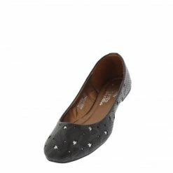 Marilyn Moda Shoes Norma Black Faux Python Star Flat