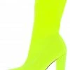 Liliana Boots Tammi124 Lime Pointed Toe Pull On Boot