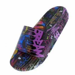 CAPE ROBBIN Oahu Graffiti Open Toe Flat Slide Sandal