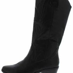 Realplay Otani02 Black Pull On Western Short Heel Boot