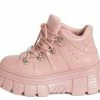 Liliana Tracy087 Mauve Lace Up Chunky Sneaker Boot Boots