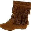 In Touch Boots Kare5 Tan Multi Layer Fringe Overlay Boot