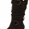 Forever Link Pauline38 Brown Dual Buckle Knee High Kids Boot What's New