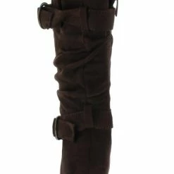 Forever Link Pauline38 Brown Dual Buckle Knee High Kids Boot What's New