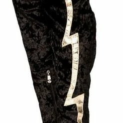 CAPE ROBBIN Paw43 Black Thigh High Lightening Bolt High Heel Boot