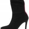 JP Boots Pledge18m Black Red Rear Stripe Stiletto Boot