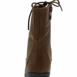 Forever Link Little Princess Plus571k Tan Lace Up Chunky Lug Sole Kids Boot