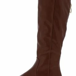 JP Boots Preppy27s Chestnut Knee High Chunky Heel Riding Boot