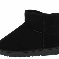 SUP R001011 Black Sherpa Lug Sole Pull On Ankle Boot Boots