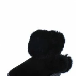 SUP What's New R001070KM Black Faux Fur Lug Sole Kids Ankle Boot