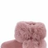 SUP R001070KM Pink Faux Fur Lug Sole Kids Ankle Boot