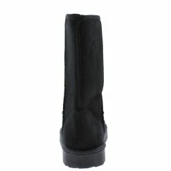 SUP What's New R001221 Black Pull On Faux Fur Lug Sole Boot
