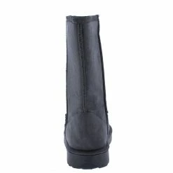 SUP R001221 Dark Grey Pull On Faux Fur Lug Sole Boot