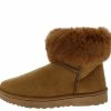 SUP What's New R0012 Camel Faux Fur Fold Over Lug Sole Boot