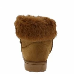SUP What's New R0012 Camel Faux Fur Fold Over Lug Sole Boot