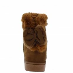 SUP What's New R00110jj Camel Suede Faux Fur Bow Pull On Boot