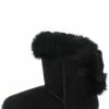 SUP Little Princess R0110km Black Faux Fur Back Bow Kids Boot