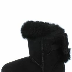 SUP Little Princess R0110km Black Faux Fur Back Bow Kids Boot