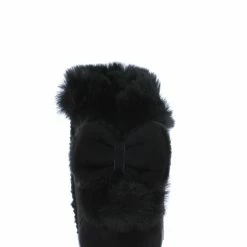 SUP Little Princess R0110km Black Faux Fur Back Bow Kids Boot