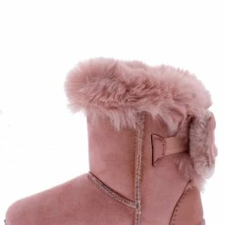 SUP Little Princess R0110km Pink Faux Fur Back Bow Kids Boot