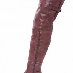 Blossom Renee13 Brown Pu Thigh High Riding Boot 8 Blossom Renee13 Brown Pu Thigh High Riding Boot