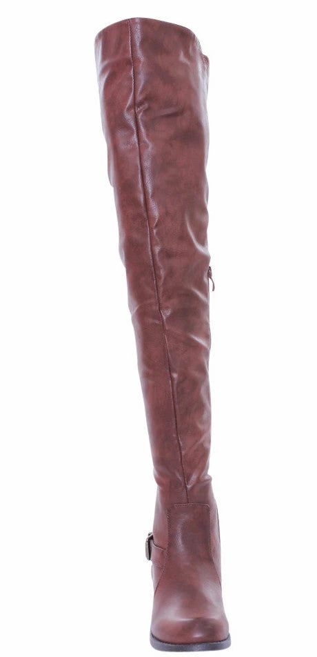 Blossom Renee13 Brown Pu Thigh High Riding Boot 4 Blossom Renee13 Brown Pu Thigh High Riding Boot