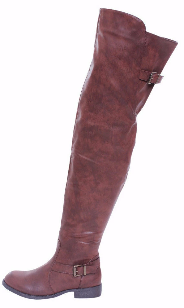 Blossom Renee13 Brown Pu Thigh High Riding Boot 3 Blossom Renee13 Brown Pu Thigh High Riding Boot