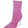 Liliana What's New Sally104 Pink Monogram Women's Boot