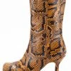 Mata Rich Life Brown Snake Round Toe Extended Ankle Boot What's New