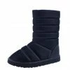 Liliana Judy287 Black Quilted Pull On Lug Sole Boot Boots