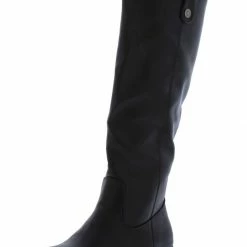 TWIN TIGER Boots Racho01kh Black Almond Toe Knee High Riding Boot