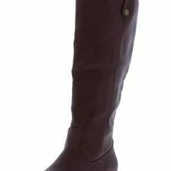 TWIN TIGER Racho01kh Red Almond Toe Knee High Riding Boot Boots