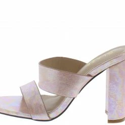 ELEGANCE React1 Blush Dual Strap Open Toe Tall Block Heel What's New