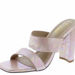 ELEGANCE React1 Blush Dual Strap Open Toe Tall Block Heel What's New