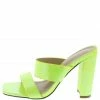 ELEGANCE React1 Neon Yellow Dual Strap Open Toe Tall Block Heel What's New