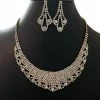 WONA TRADING Accessories Rhinestone Bib Gold Necklace And Earring Set